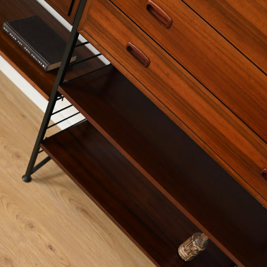 Vintage Walnut Ladderax Modular Freestanding Wall System – Restored