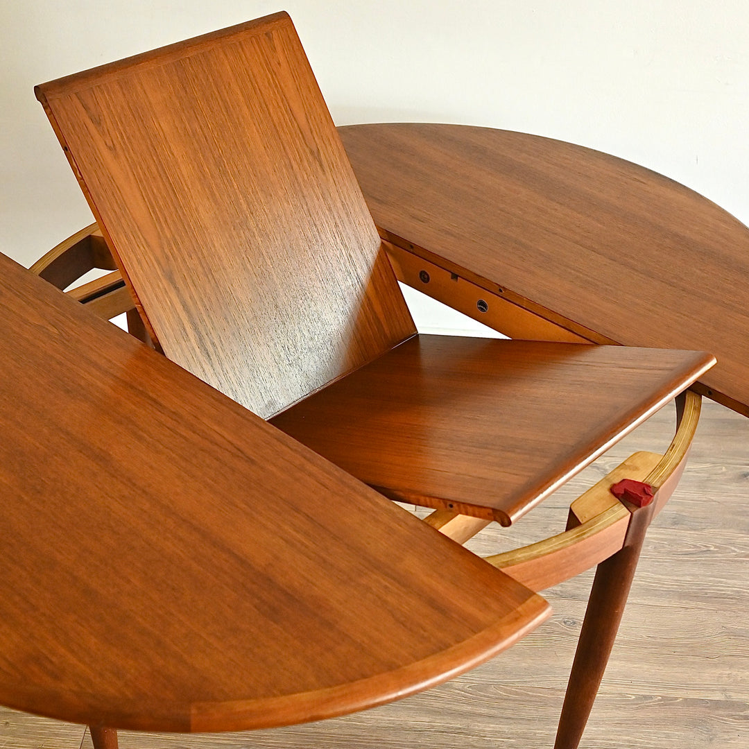 Mid Century Teak Round Extendable Dining Table by McIntosh (Scotland)