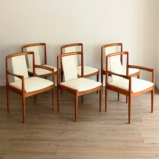 6x Parker Mid Century Teak Dining Chairs