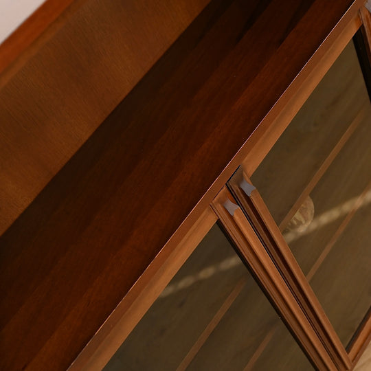 Mid Century Walnut Display Cabinet Bookcase Bookshelf by MobilStil Varese Italy