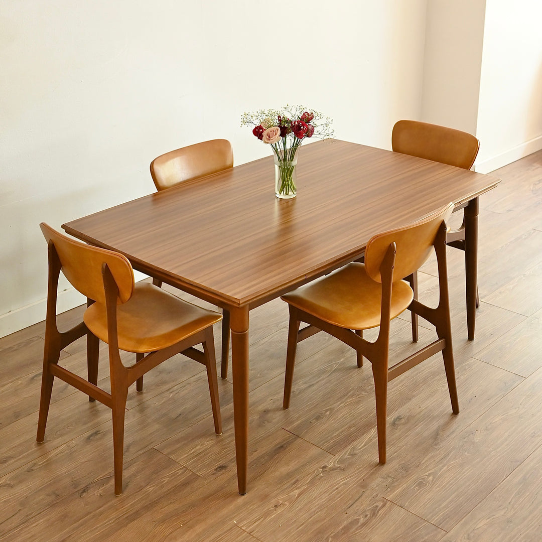Mid Century Timber Mustard Vinyl Dining Setting by HiFi