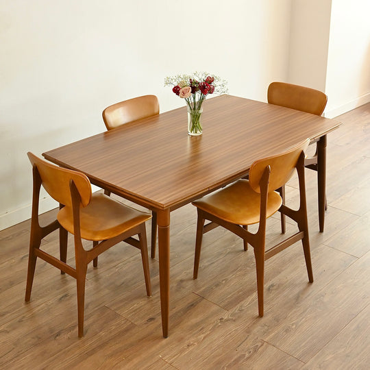 Mid Century Timber Mustard Vinyl Dining Setting by HiFi