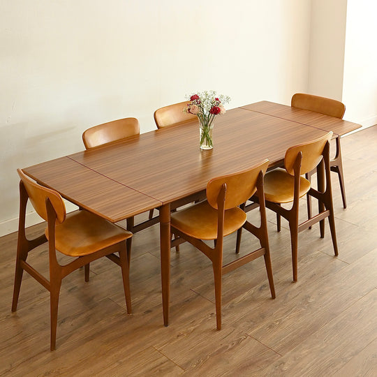Mid Century Timber Mustard Vinyl Dining Setting by HiFi