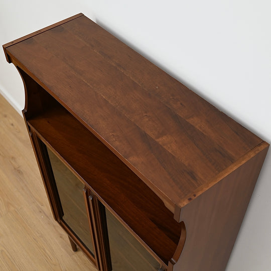 Mid Century Walnut Display Cabinet Bookcase Bookshelf by MobilStil Varese Italy