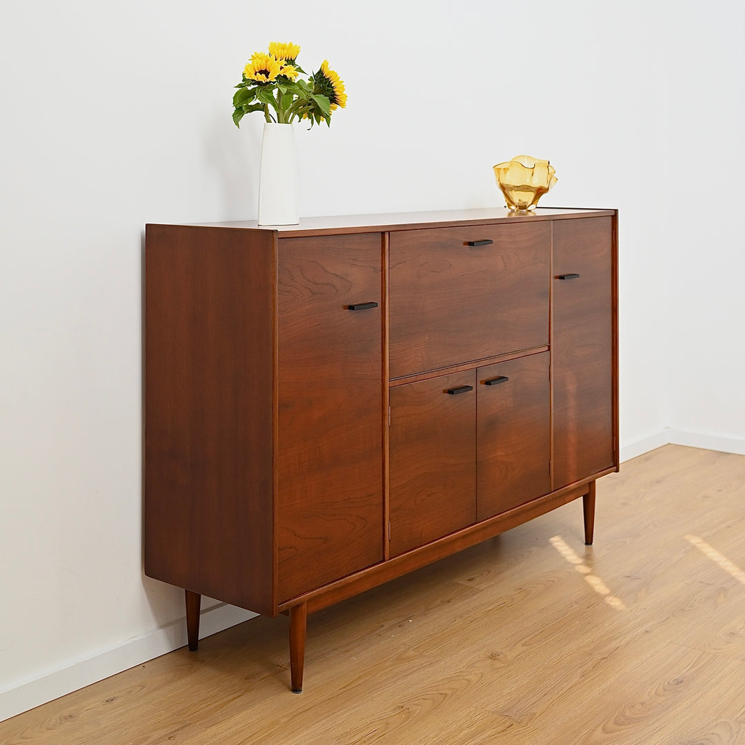 Mid Century Highboard Bar Wall Unit made of American Walnut by Parker