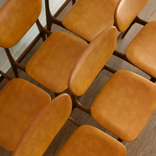 Mid Century Timber Mustard Vinyl Dining Setting by HiFi