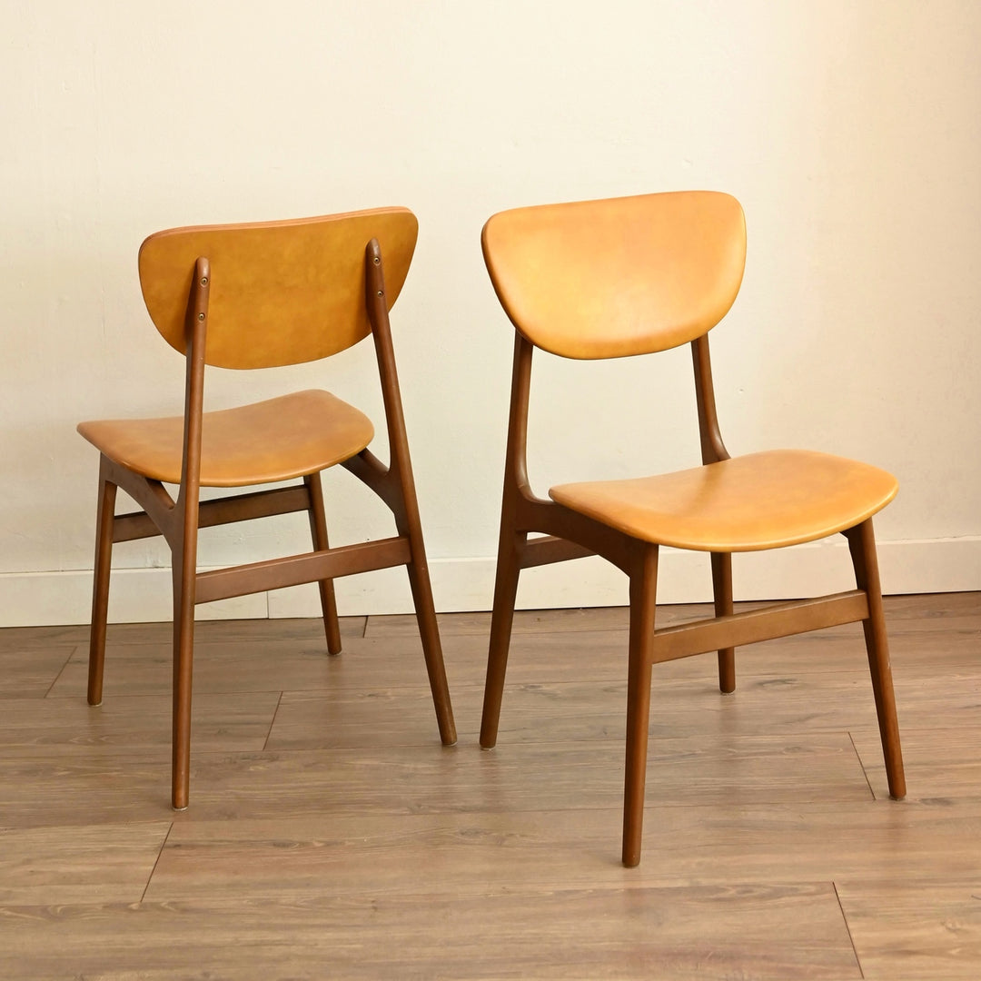 Mid Century Timber Mustard Vinyl Dining Setting by HiFi