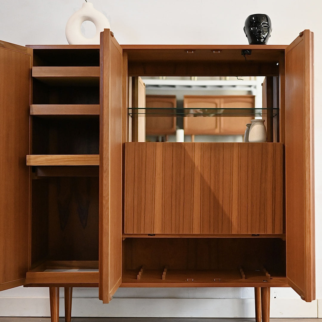 Mid Century Teak Sideboard Buffet Bar Caninet by Chiswell