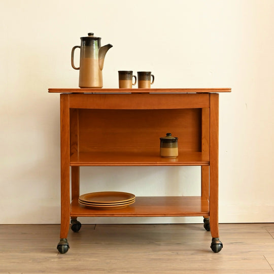Mid Century Teak Table Trolley Bar Cart by Chiswell