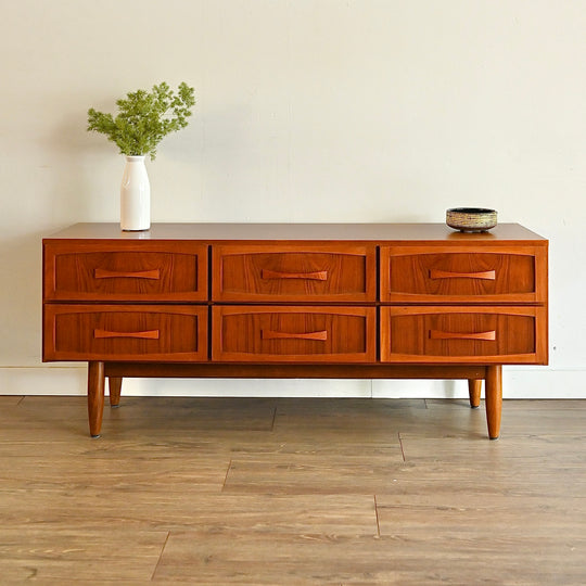 Mid Century Teak Sideboard Dresser Drawers Lowboy by Berryman