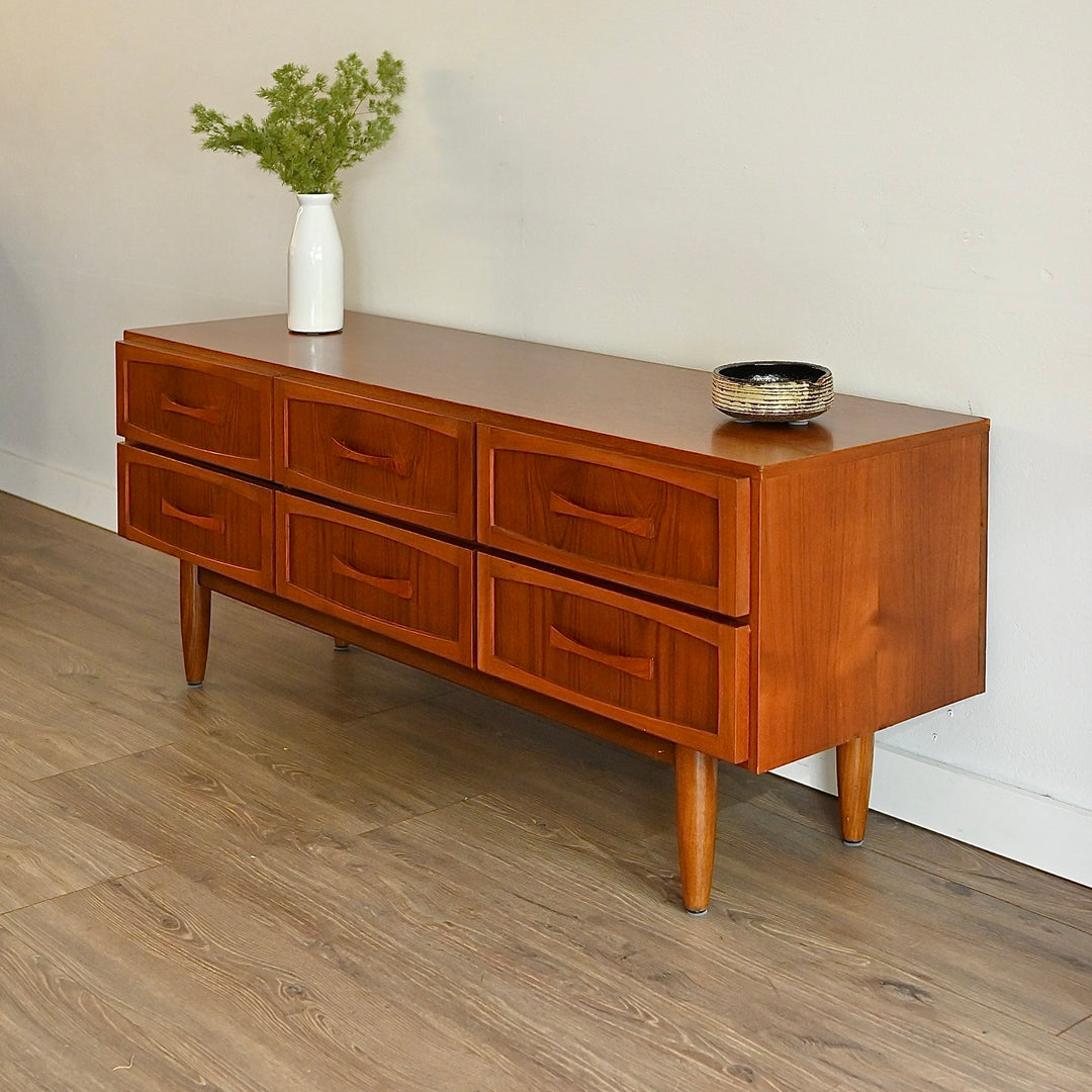 Mid Century Teak Sideboard Dresser Drawers Lowboy by Berryman