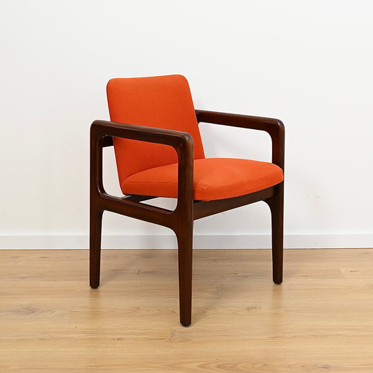 Pair of Arthur Stutchbury Occasional Armchairs in Orange Upholstery