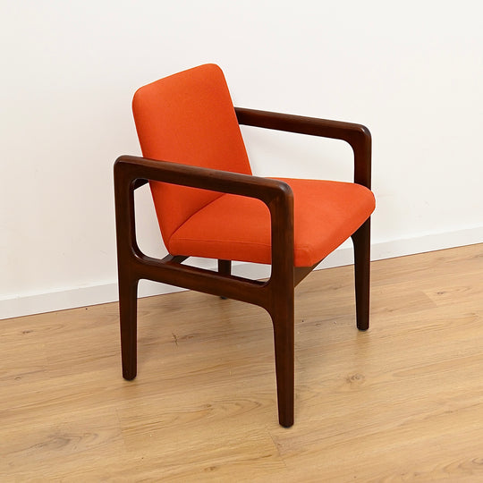 Pair of Arthur Stutchbury Occasional Armchairs in Orange Upholstery