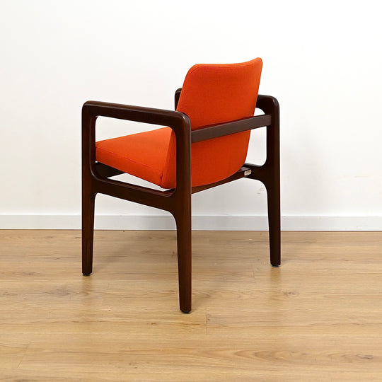 Pair of Arthur Stutchbury Occasional Armchairs in Orange Upholstery