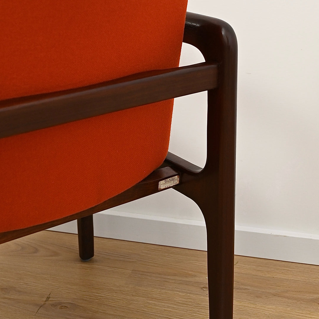Pair of Arthur Stutchbury Occasional Armchairs in Orange Upholstery