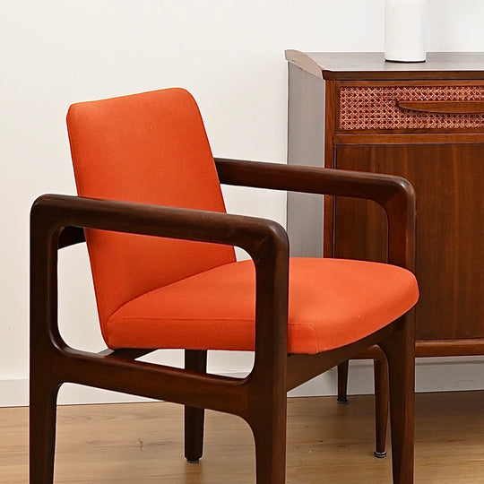 Pair of Arthur Stutchbury Occasional Armchairs in Orange Upholstery