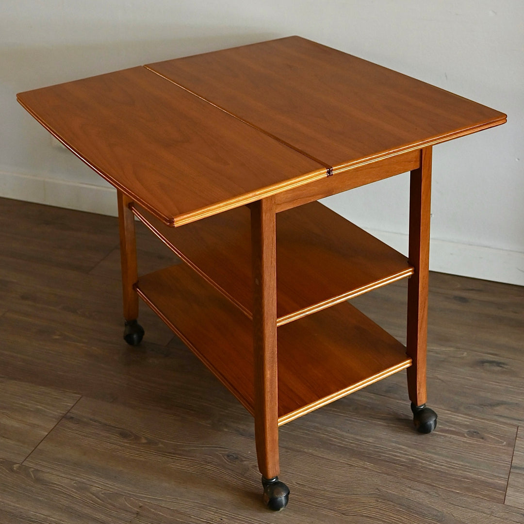 Mid Century Teak Table Trolley Bar Cart by Chiswell