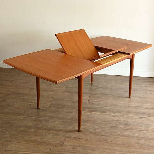 Parker Teak Mid Century Extendable Dining Table