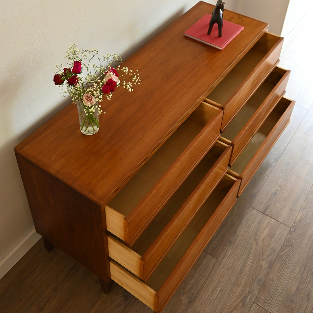 Mid Century Teak Sideboard Dresser Drawers Low Boy