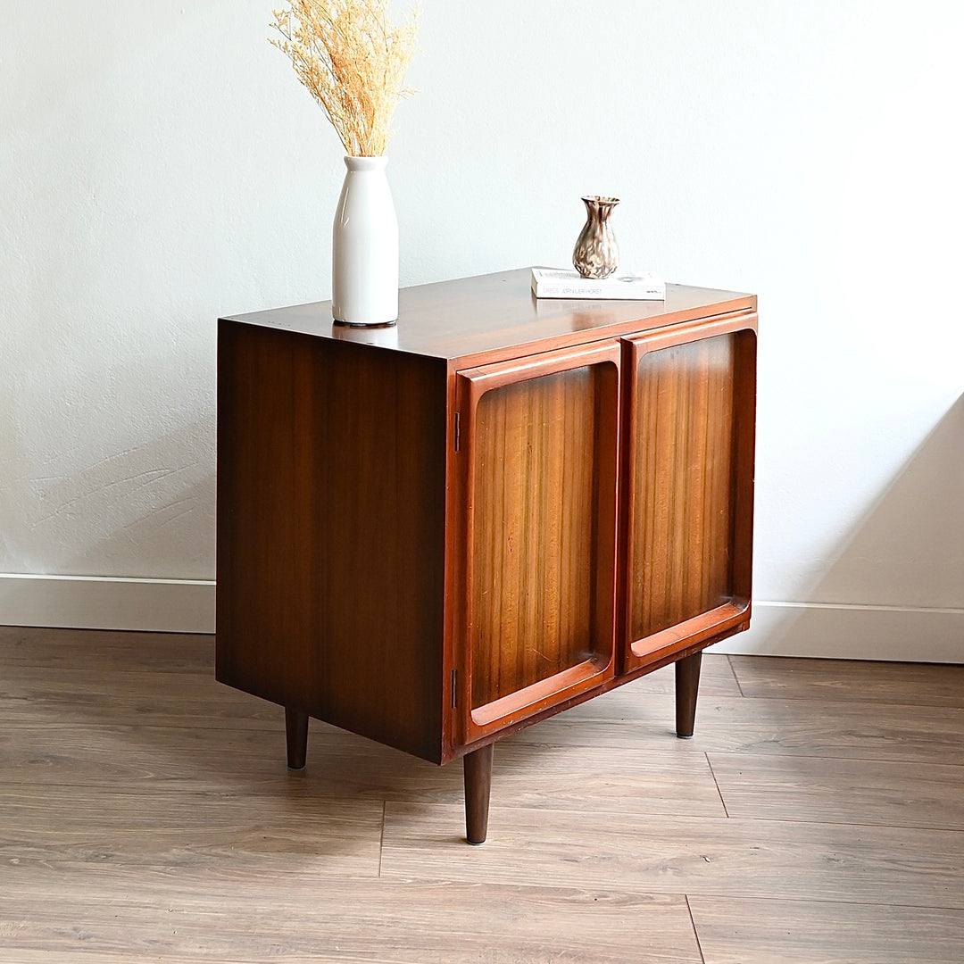 Mid Century Walnut Sideboard LP Record Cabinet by Chiswell
