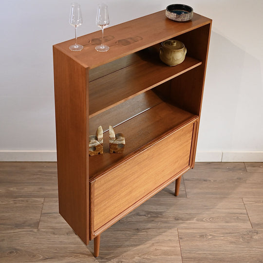 Mid Century Teak Bookshelf Wall Unit by Parker