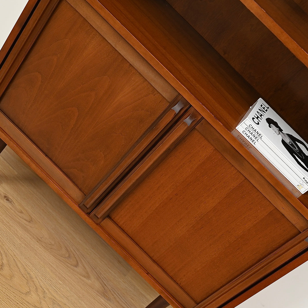 Mid Century Walnut Cabinet Bookcase Bookshelf by MobilStil Varese Italy