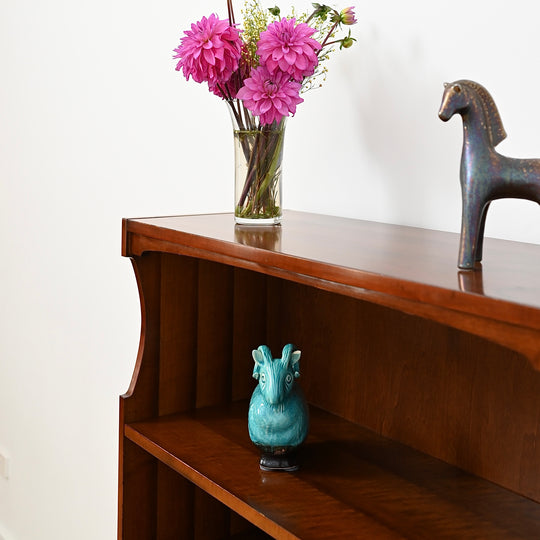 Mid Century Walnut Cabinet Bookcase Bookshelf by MobilStil Varese Italy