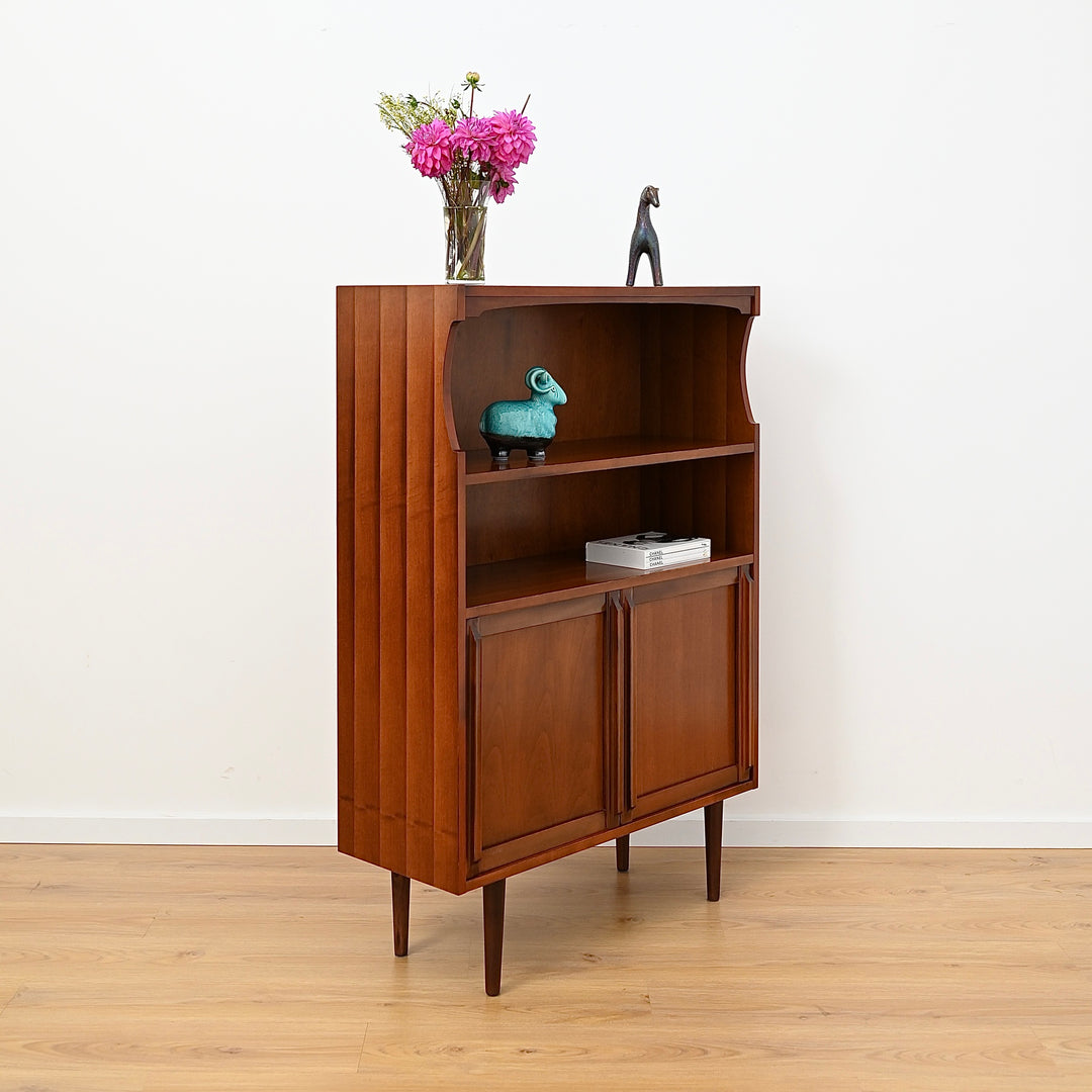 Mid Century Walnut Cabinet Bookcase Bookshelf by MobilStil Varese Italy