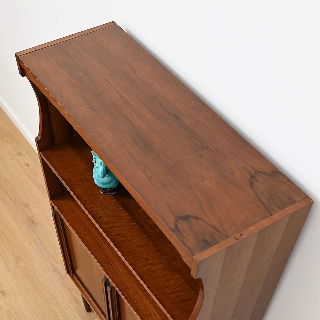 Mid Century Walnut Cabinet Bookcase Bookshelf by MobilStil Varese Italy