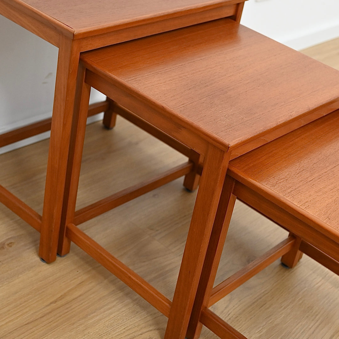 Parker Teak Nesting Table Trio Coffee Side Tables