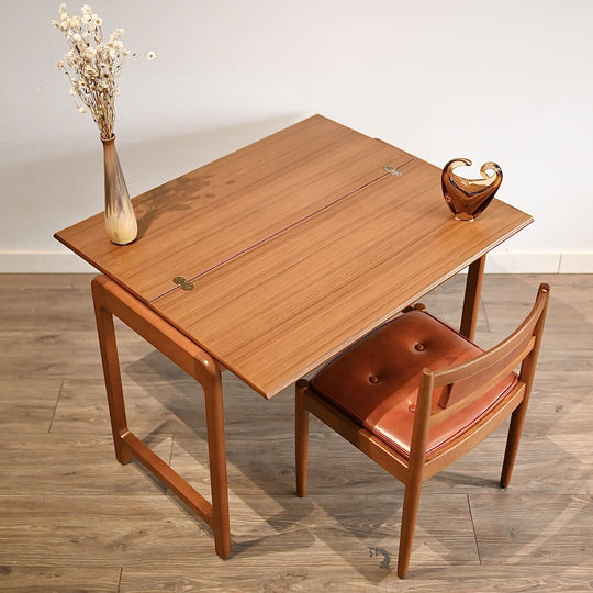 Mid Century Teak Extendable Dining Table Console by Chiswell