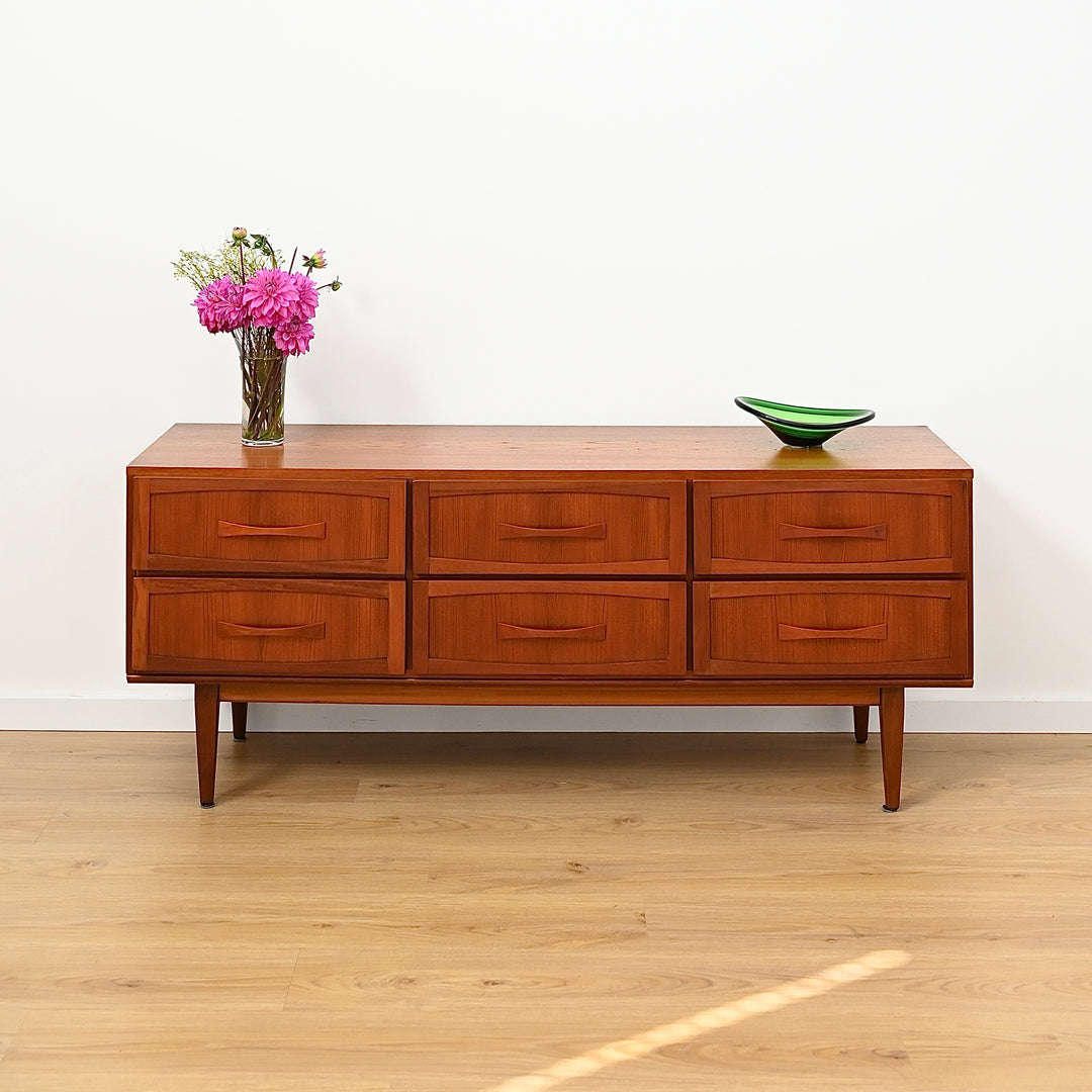 Mid Century Teak Sideboard Dresser Drawers Lowboy by Berryman