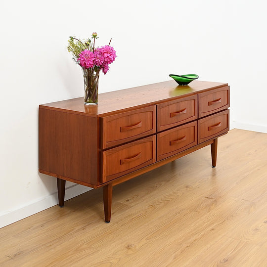 Mid Century Teak Sideboard Dresser Drawers Lowboy by Berryman