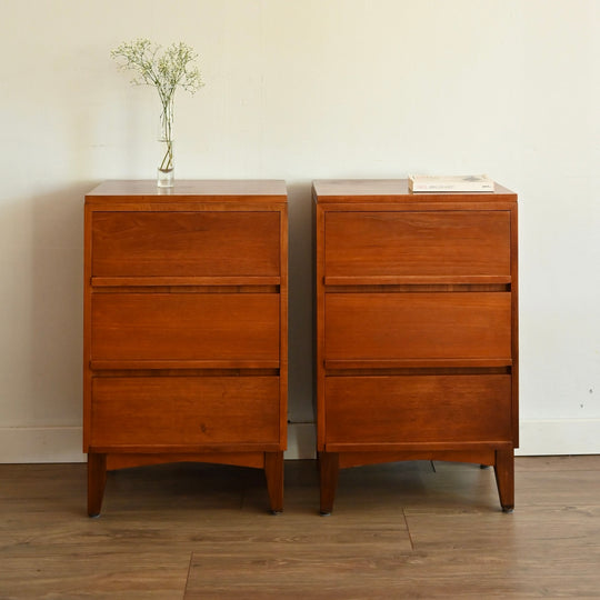 Mid Century Teak Bedside Tables Night Stands
