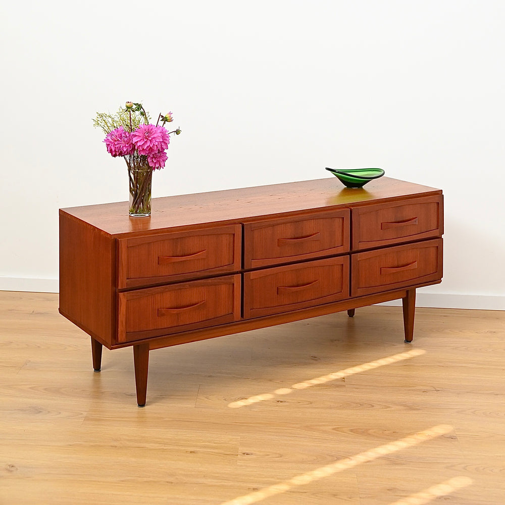 Mid Century Teak Sideboard Dresser Drawers Lowboy by Berryman