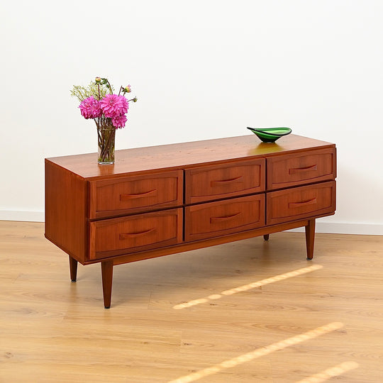 Mid Century Teak Sideboard Dresser Drawers Lowboy by Berryman
