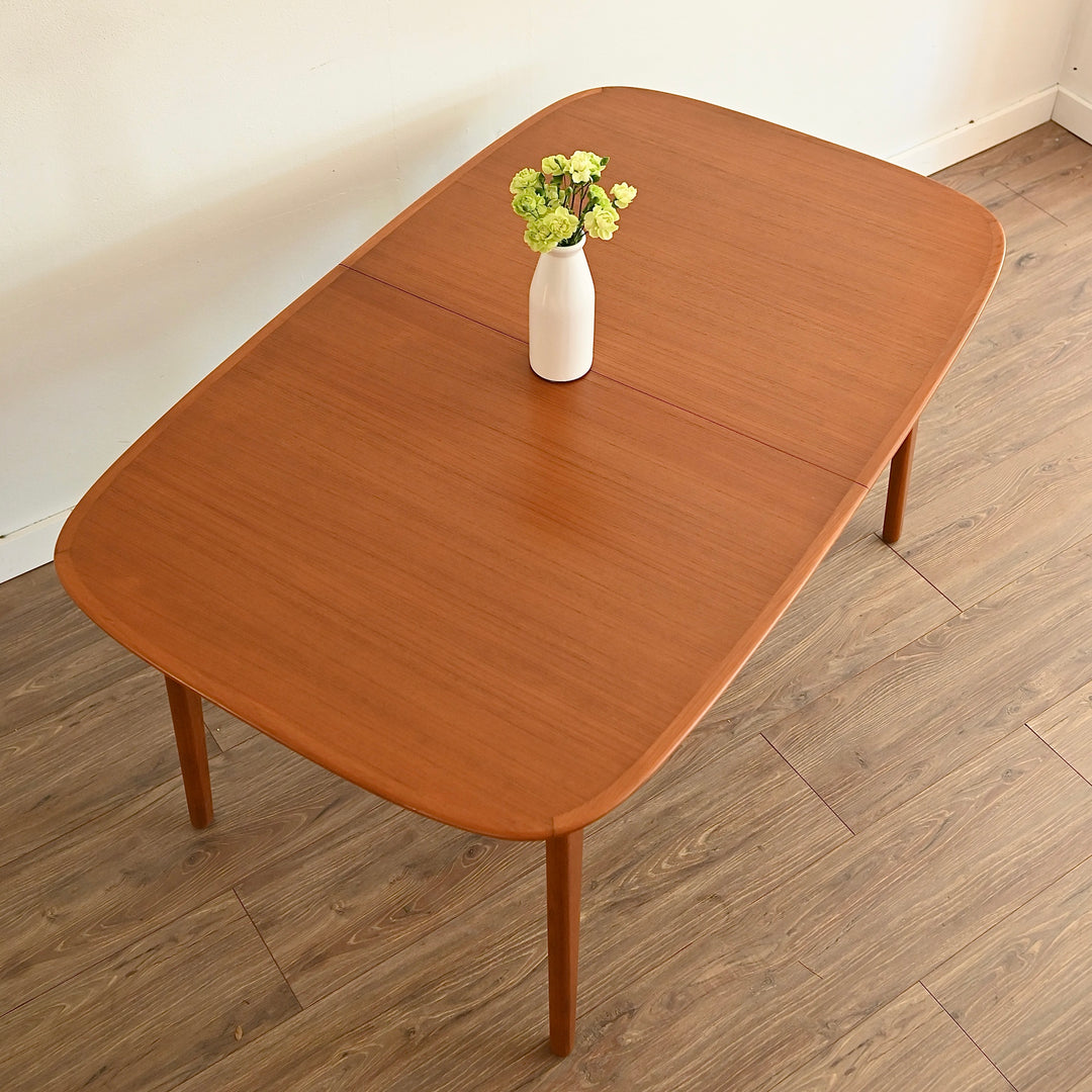 Mid Century Teak Extendable Dining Table by Noblett