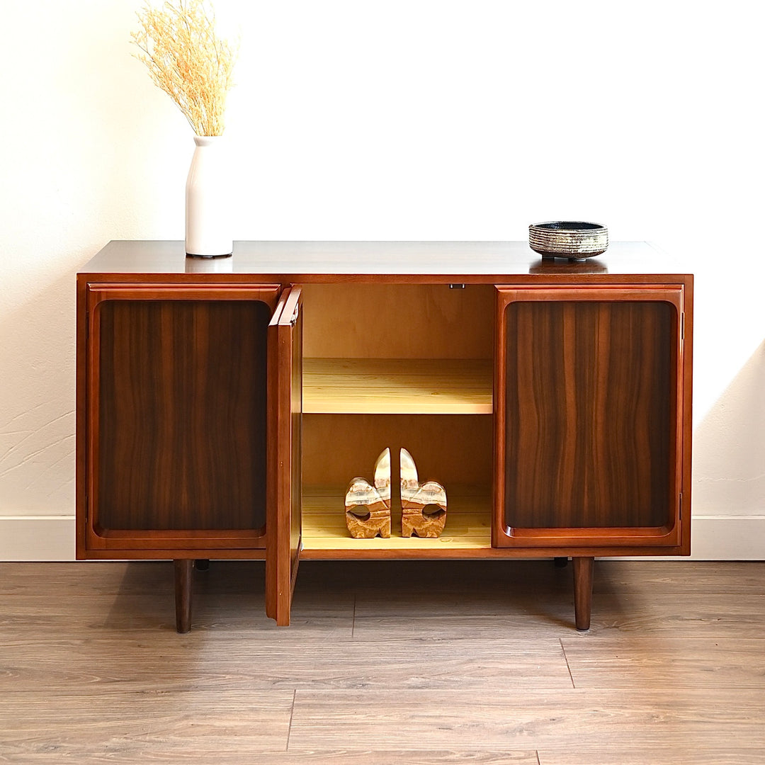 Mid Century Walnut Sideboard LP Record Cabinet by Chiswell