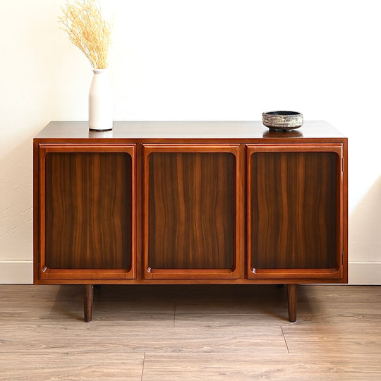 Mid Century Walnut Sideboard LP Record Cabinet by Chiswell