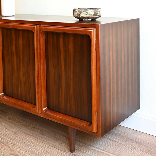 Mid Century Walnut Sideboard LP Record Cabinet by Chiswell