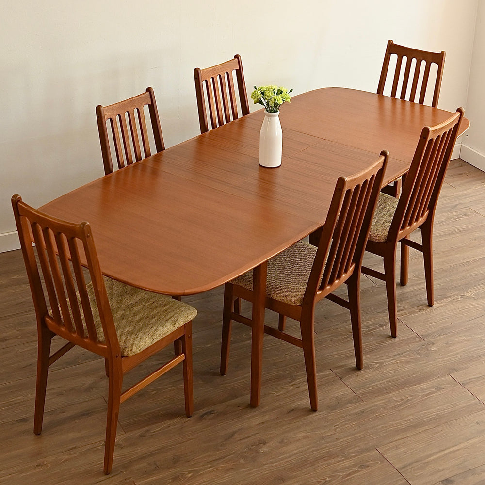 6x Mid Century Teak Dining Chairs