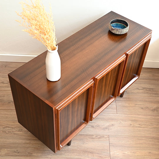 Mid Century Walnut Sideboard LP Record Cabinet by Chiswell