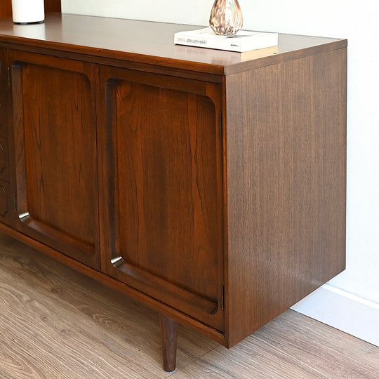 Mid Century Walnut Sideboard LP Record Cabinet with Drawers by Chiswell