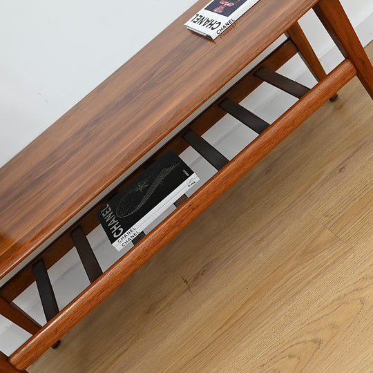 Mid Century Teak Coffee Table with Magazine Shelf by J.McCain Furniture