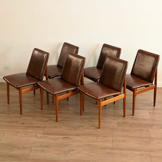 6x Parker Teak Mid Century 'Ballarat' Dining Chairs