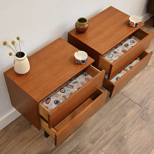 Mid Century Teak Bedside Tables Nigh Stands