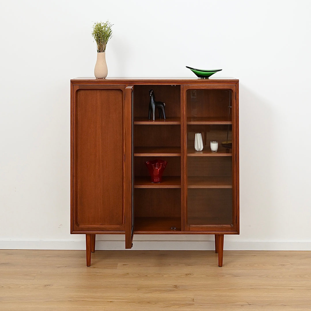 Mid Century Teak Sideboard Buffet Display Cabinet by Chiswell