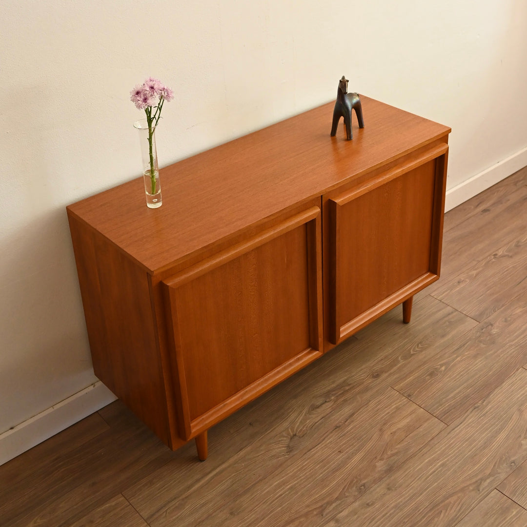 Mid Century Teak Sideboard LP Record Cabinet by Burgess