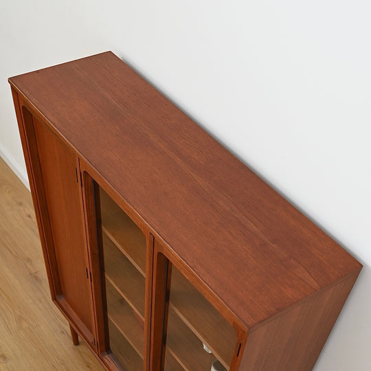 Mid Century Teak Sideboard Buffet Display Cabinet by Chiswell