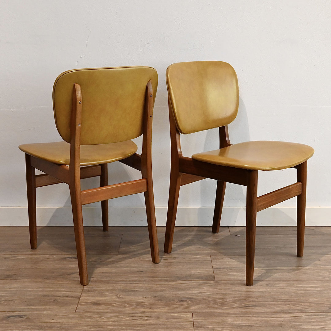 5x Mid Century Dining Chairs Mustard Vinyl by Elite